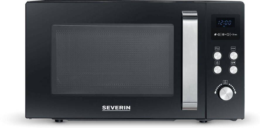 Severin MW 7752 Combi Magnetron met grill- en heteluchtfunctie tot 200 °C Incl Pizzaplaat Ø 28 cm 23 Liter Timer en Automatische programma's Zwart Zilver - Foto 6