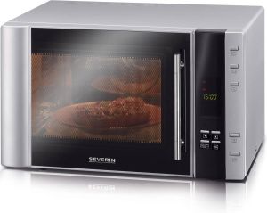 Severin MW 7775 Vrijstaande Combi Magnetron met Grill Zwart RVS