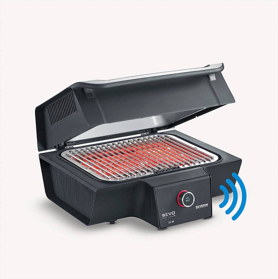 Severin PG 8138 SEVO SMART CONTROL GT Elektrische barbecue Grill voor binnen en buiten 3000 W 80-500 °C Direct & Indirecte Zone