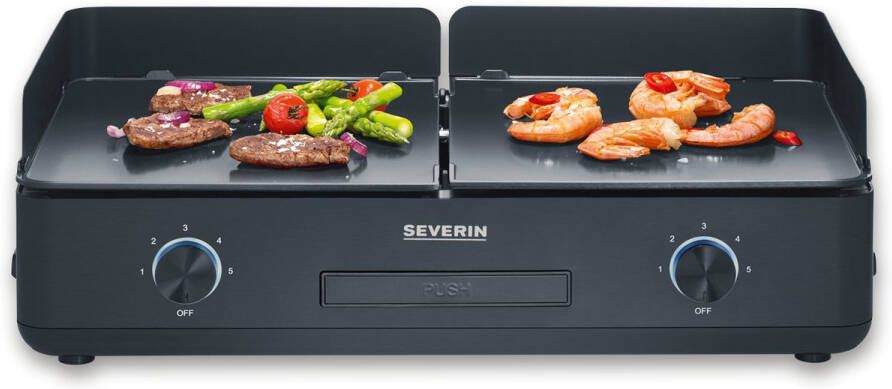 Severin PG 8569 Plancha BBQ Grill SUAVE Twee aparte verwarmingszones Keramische coating 240 °C