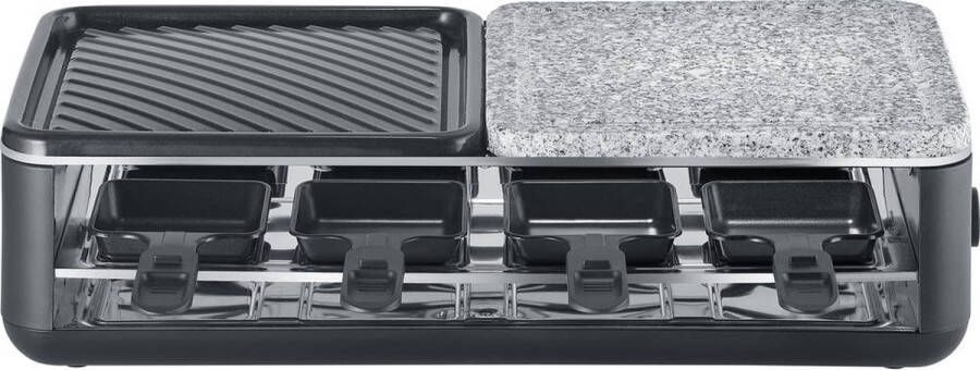Severin RG 2366 Black Line gourmetstel PFAS vrije baklaag 8 personen temperatuurinstelling vaatwasserbestendig 8 pannetjes met parkeerfunctie Natuursteen en keramisch grilloppervlak - Foto 2