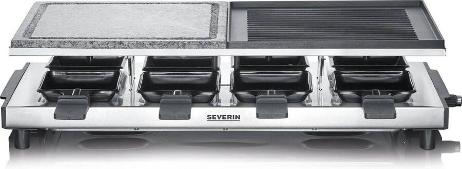 Severin Raclette RG 2373 Natuurlijke grilsteen gegoten plaat temperatuurregelaar antiaanbaklaag