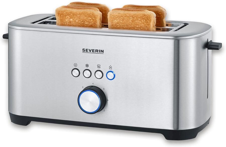 Severin AT 2621 Broodrooster met lange sleuven – 1400W – Bagelfunctie – Roestvrij staal - Foto 11