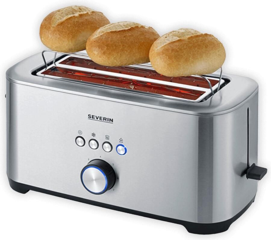 Severin AT 2621 Broodrooster met lange sleuven – 1400W – Bagelfunctie – Roestvrij staal - Foto 7