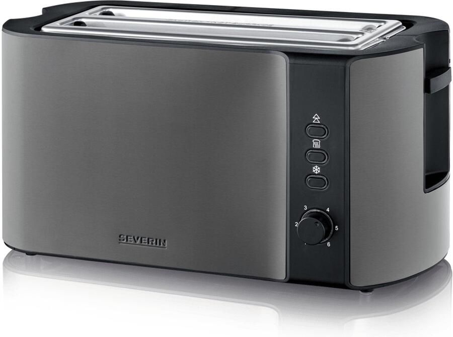 Severin AT 9341 Broodrooster – Toaster 2 lange sleuven 6 standen – Zwart RVS