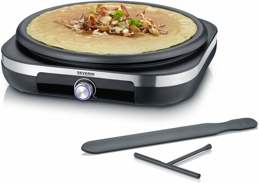 Severin CM 2199 Crêpe-maker – XXL Grillplaat Ø 38 cm – Antiaanbaklaag – Voor Zoete en Hartige Crêpes