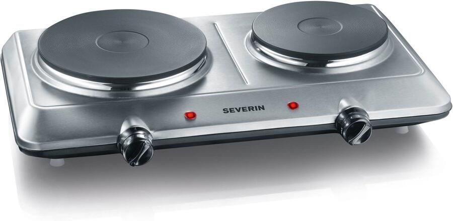 Severin 2-pits kookplaat DK 1014 ca. 2.500 w traploze temperatuurinstelling 2 regelaars