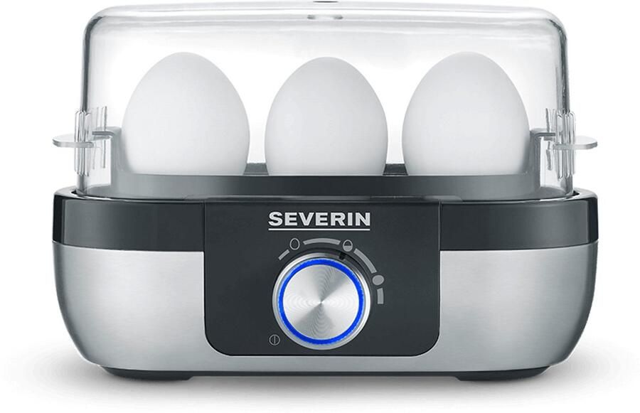 Severin EK 3163 Eierkoker – 3 Eieren – RVS – Kooktijdregeling – Geluidssignaal