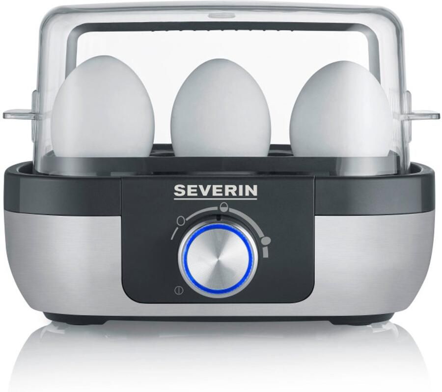 Severin EK 3169 Eierkoker – Voor 6 eieren – Pocheerinzet – Elektronische kooktijdregeling