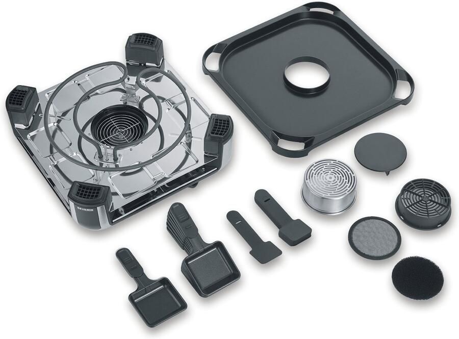 Severin RG 2379 S-Joy Sevento Raclette Grill – Downdraft filtersysteem voor reuk- en geurloos gourmetten – 1900W – Digitaal display – ILAG coating - Foto 8
