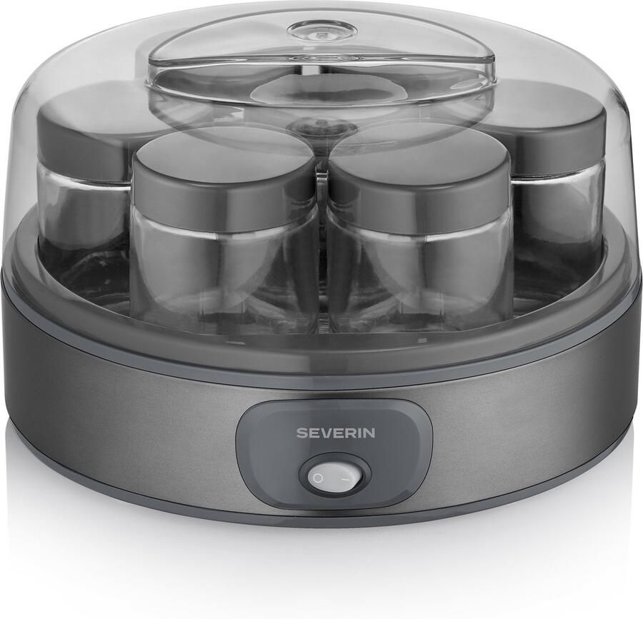 Severin JG 3510 Yoghurtmaker – 7x150 ml – Zelf Yoghurt Maken – Zwart Inox