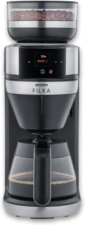 Severin KA 4852 FILKA Filterkoffiezetapparaat – Volautomaat – Bonen & Filterkoffie – 5 Sterktes – Touch Display – Glazen Kan - Foto 6