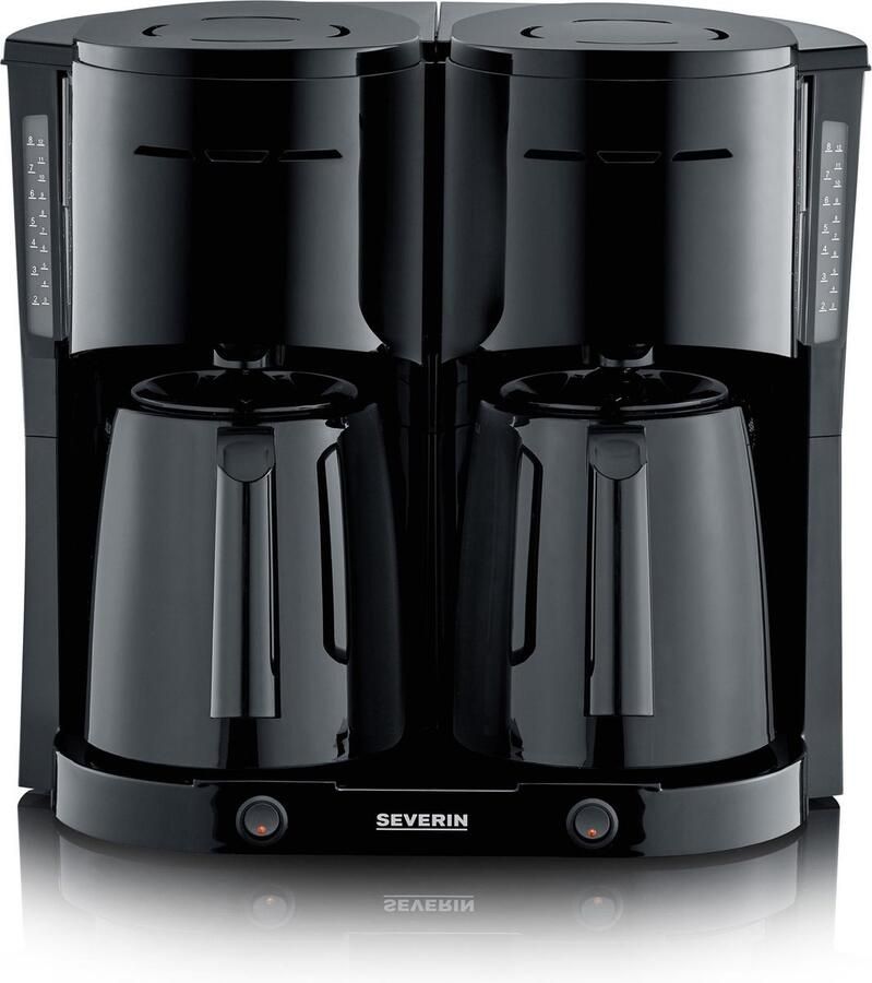 Severin KA 5829 Duo Koffiezetapparaat met 2 Thermoskannen Zwart