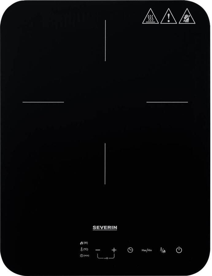 Severin KP 1032 Inductiekookplaat Slimline 2.000 W Panherkenning (Ø 22cm) Touch-bedieningspaneel Temperatuurinstelling 60-240 °C Luxe mat glazen oppervlak voor minder vingerafdrukken 1-pits Timer Kinderslot Normale stekker - Foto 2
