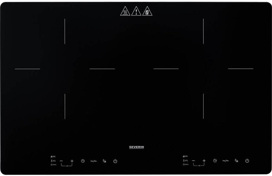 Severin KP 1033 Inductiekookplaat Slim line 3.400 W Panherkenning (Ø 22cm) Touch-bedieningspaneel Temperatuurinstelling 60-240 °C Luxe mat glazen oppervlak voor minder vingerafdrukken 2-pits Timer Kinderslot Normale stekker - Foto 2