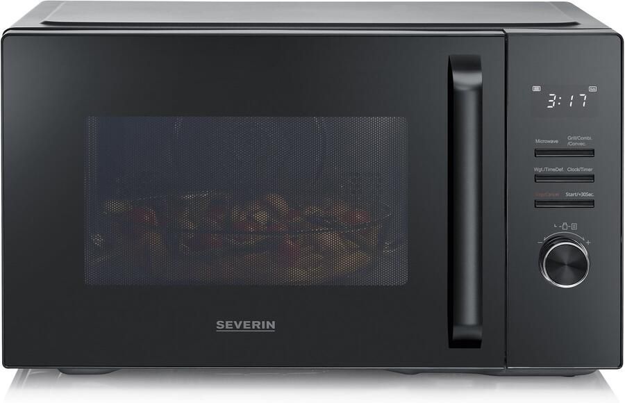 Severin MW 7798 Combimagnetron Heteluchtoven Grill 29 liter 900 Watt 11 Kookprogramma's Zwart