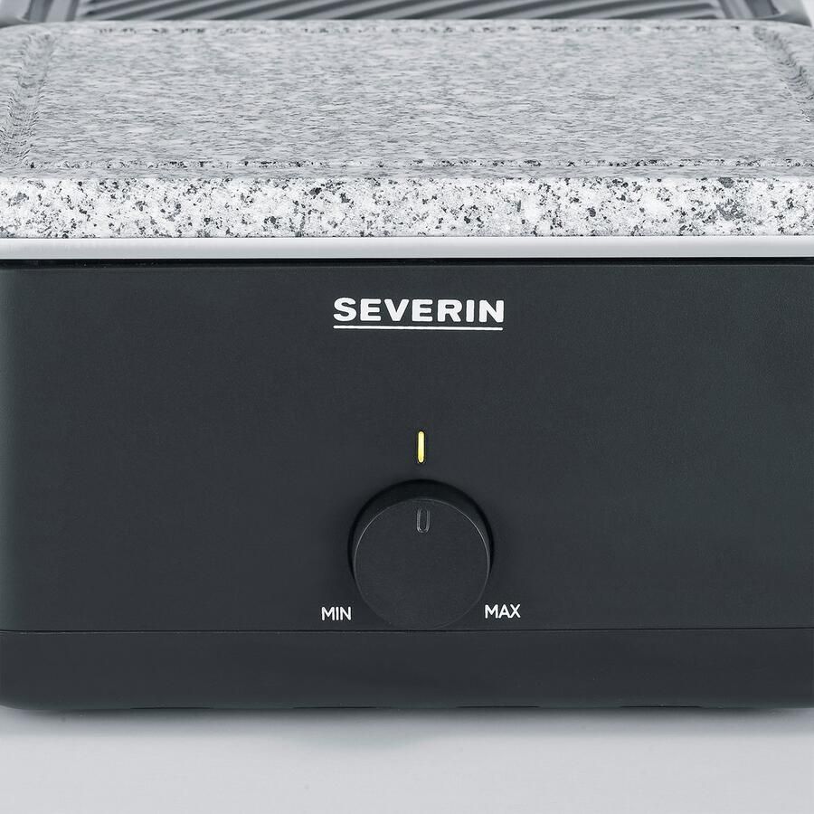 Severin RG 2366 Black Line gourmetstel PFAS vrije baklaag 8 personen temperatuurinstelling vaatwasserbestendig 8 pannetjes met parkeerfunctie Natuursteen en keramisch grilloppervlak