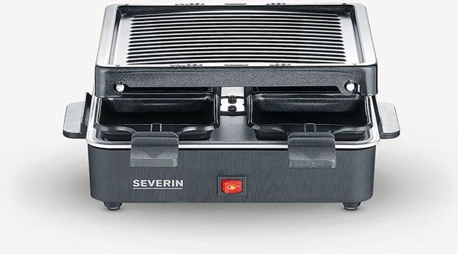 Severin Raclette Grill 4 personen compact makkelijk op te bergen kleine huishoudens kookoppervlak 21 x 21cm RG 2370