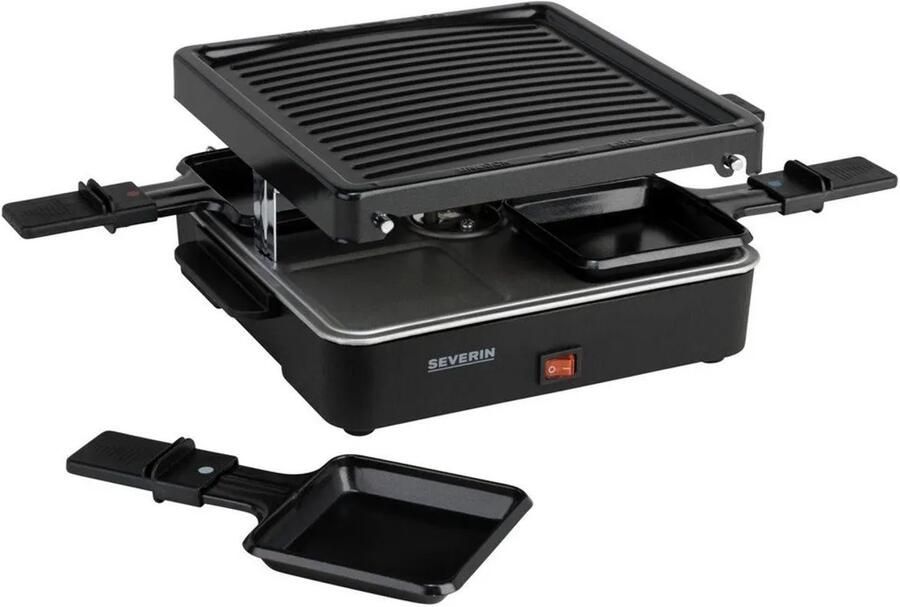 Severin Raclette Grill 4 personen compact makkelijk op te bergen kleine huishoudens kookoppervlak 21 x 21cm RG 2370 - Foto 4