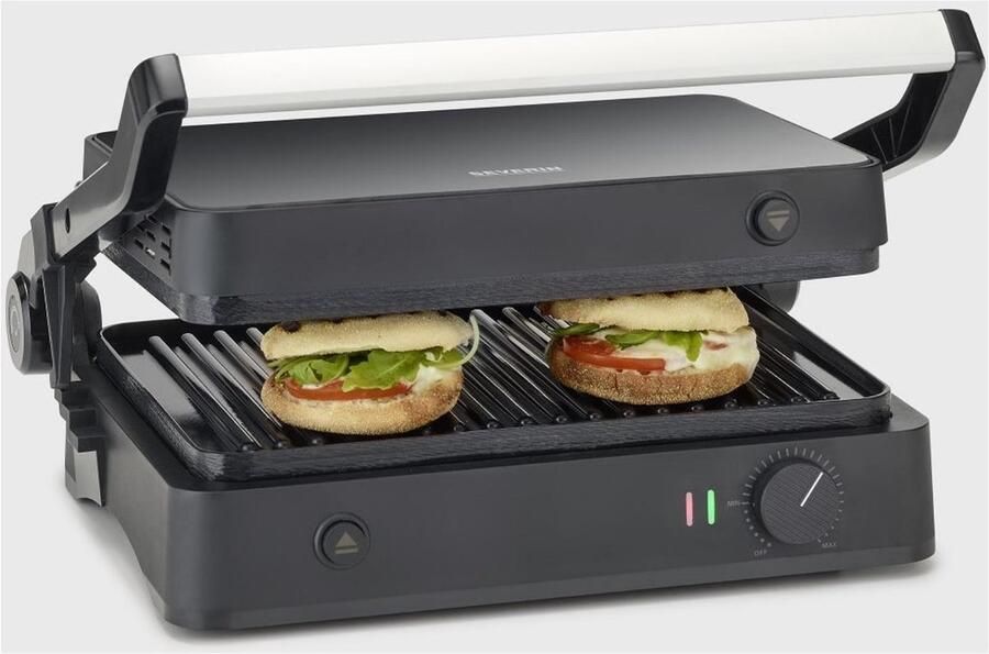 Severin RG 2398 Contactgrill Tafelgrill model Keramische antiaanbaklaag Afneembare platen 1800 watt - Foto 2