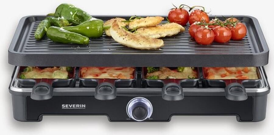 Severin RG 9670 Gourmetset 8 personen Regelbare thermostaat 8 pannetjes Zwart