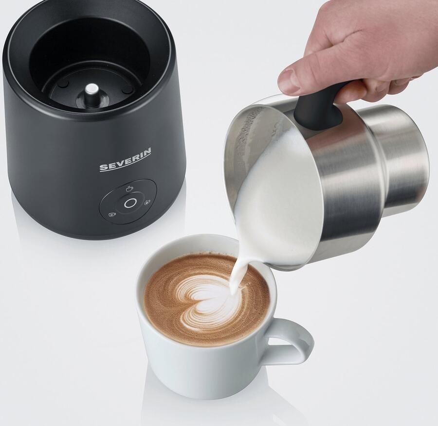 Severin SM 3579 Inductie Melkopschuimer Spuma Lite – Warm & Koud Opschuimen – Chocolademelk Functie – 400 ml – RVS
