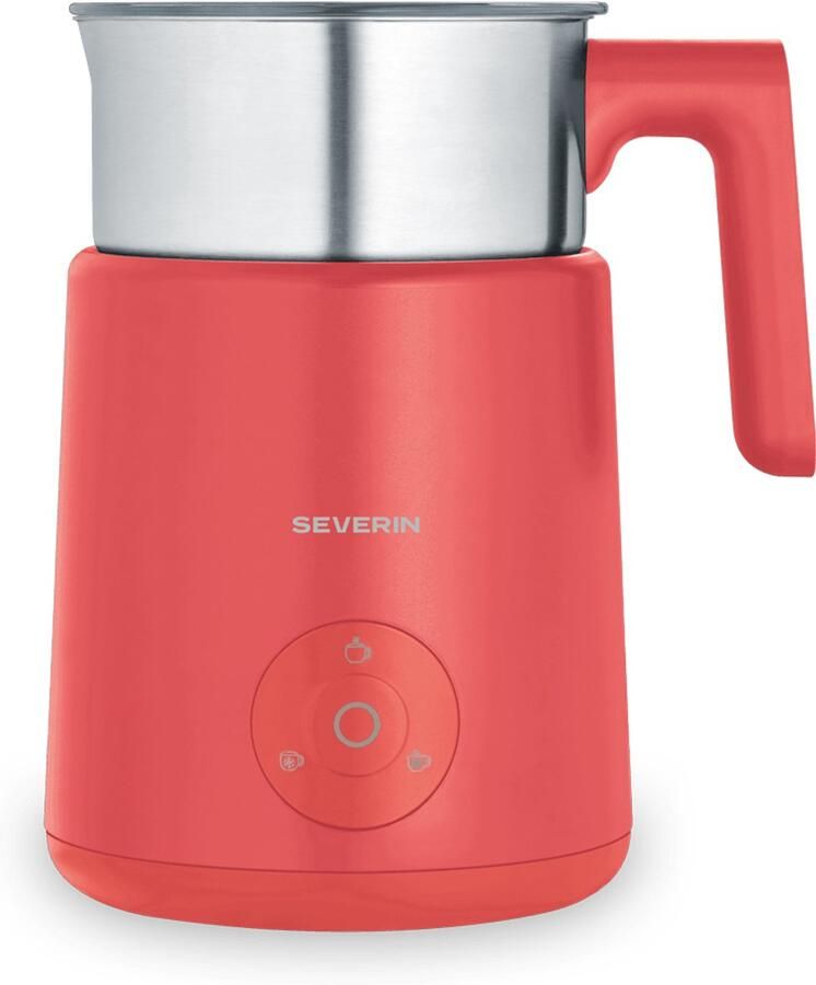 Severin SM 3595 Spuma Lite Inductie Melkopschuimer – Koraalrood – 400 ml – Warm & Koud Opschuimen – Chocoladefunctie