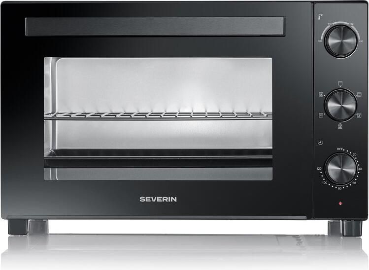 Severin TO 2076 Bak- en Toastoven – 46 Liter – Convectie – Pizzasteen – Draaispit – Zwart