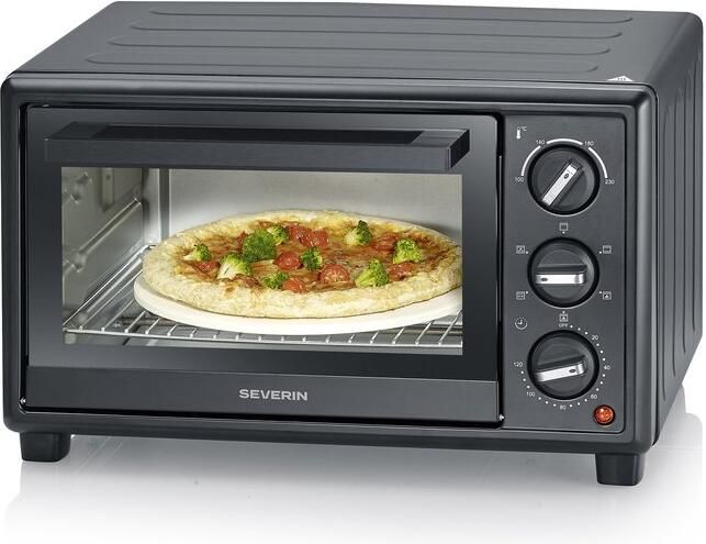 Severin TO 2079 Bak- en Toastoven met Pizzasteen & Draaispit – Hetelucht 20 Liter – 1600 W