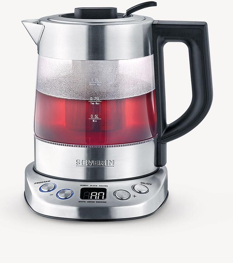 Severin Water en thee koker WK 3473 1 l tot 1 l water of 0 75 l thee met theezeef inclusief 5 theeprogramma's - Foto 5