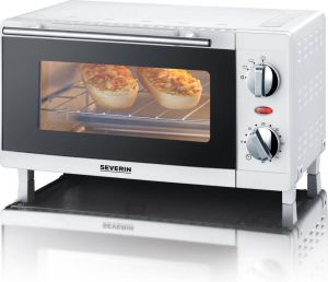 Severin Mini-oven TO 2054 4-voudige schakelaar korte opwarmtijd bijzonder compact incl. timer