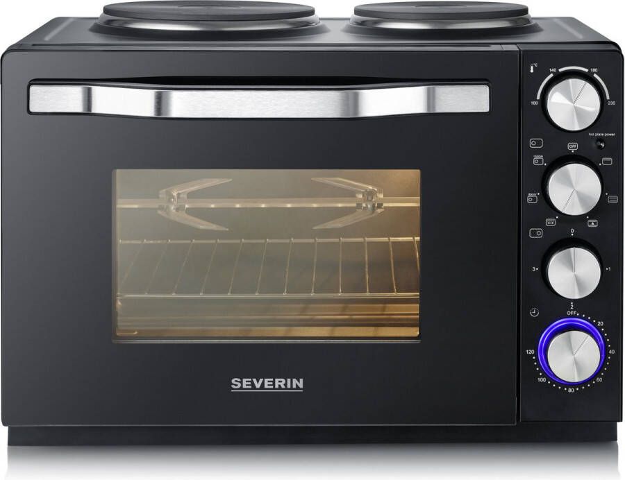 Severin TO 2074 Bak- en broodrooster oven met kookplaten Zwart - Foto 8