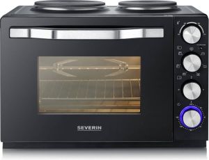 Severin TO 2074 Bak- en broodrooster oven met kookplaten Zwart