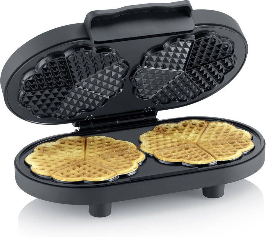 Severin WA 2118 Duo Wafelijzer Black Line ca. 1.200W PFAS-vrije coating op de bakplaten stijlvol en mat design