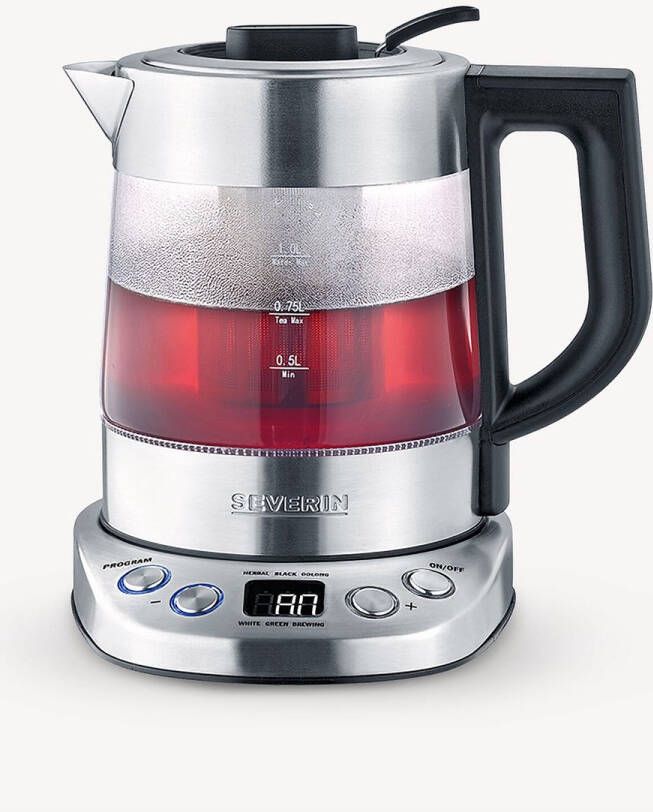 Severin Water en thee koker WK 3473 1 l tot 1 l water of 0 75 l thee met theezeef inclusief 5 theeprogramma's - Foto 8