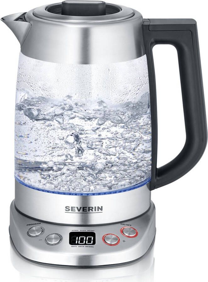 Severin WK 3480 Glazen Waterkoker met Auto-Lift functie voor theezakjes temperatuurregeling 40 °C – automatische warmhoudfunctie 100 °C 1.7liter glas - Foto 2