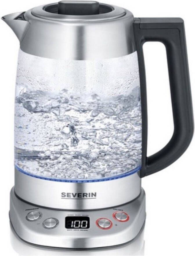 Severin WK 3480 Waterkoker Theemaker 1 7 L 5 slimme theeprogramma s Warmhoudfunctie Temperatuur en zettijd individueel instelbaar RVS