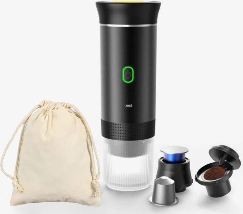 SFloorproducts SF s Draagbare Koffiemachine Draagbare Espressomachine Reis En Camping Koffiezetapparaat 3 in 1 Optimale tempratuurregulatie Inclusief Dustbag