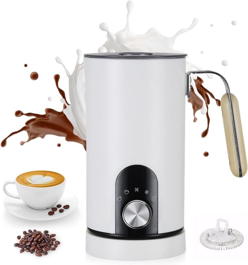 Shanna 5-in-1 Automatische Elektrische Melkopschuimer Warm & Koud 5 Standen Stille Melkschuimmaker Met 350ml Schaal PFAS Vrij Voor Thuis Koffie
