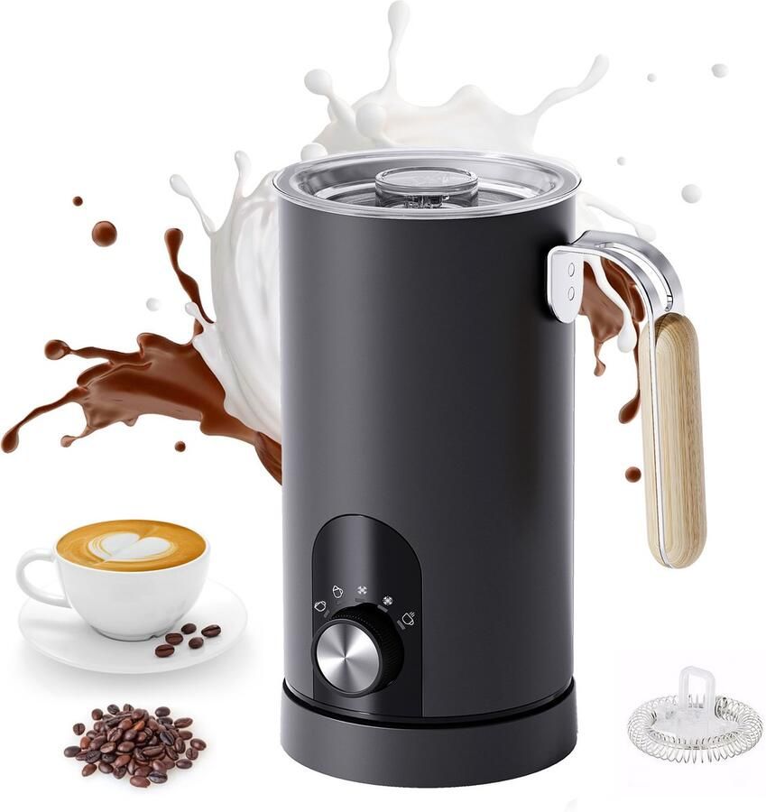 Shanna 5-in-1 Automatische Elektrische Melkopschuimer Warm & Koud 5 Standen Stille Melkschuimmaker Met 350ml Schaal PFAS Vrij Voor Thuis Koffie