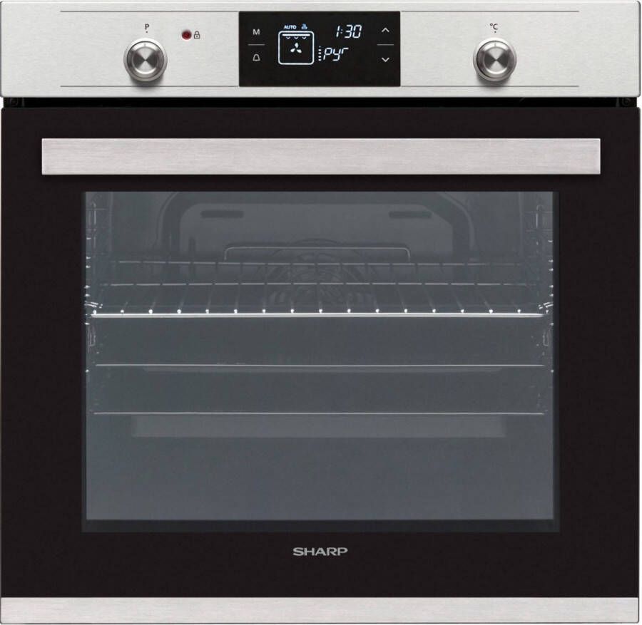 Sharp K71V28IM2 Ingebouwde elektrische oven 78 L Pyrolyse Hete lucht Koude deur Klasse A Anti-trace roestvrij staal - Foto 1