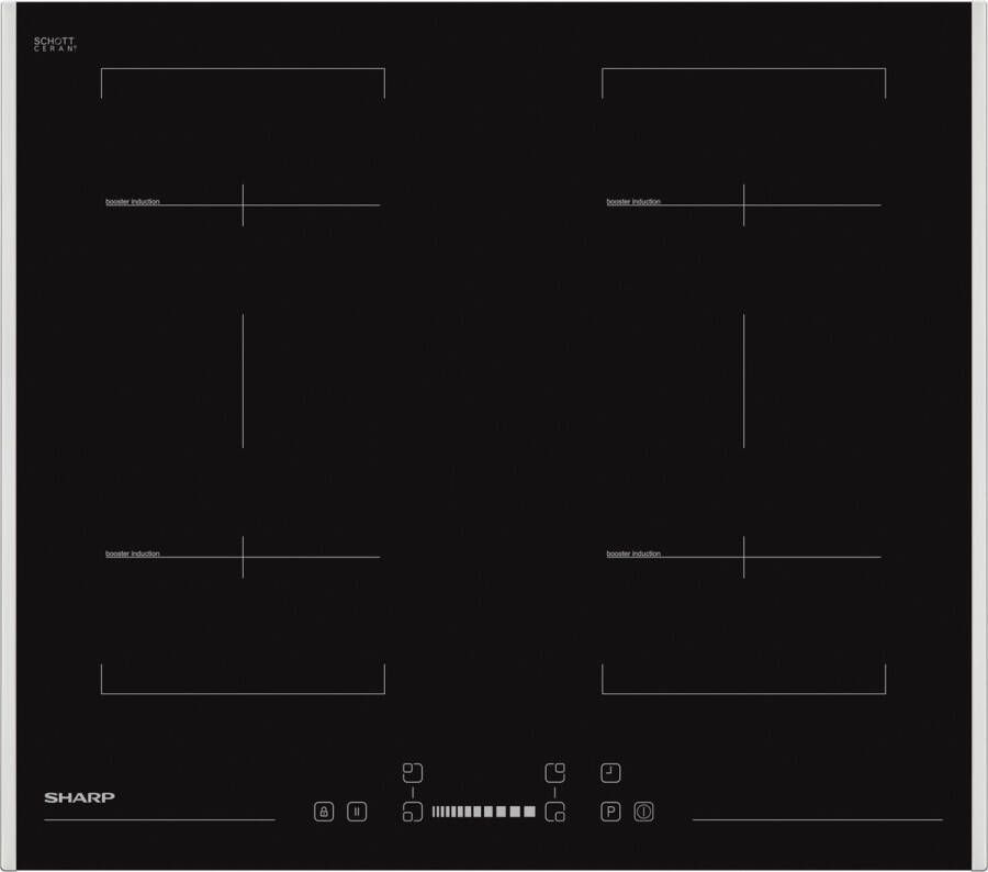 Sharp KH6I38FS00EU-inductie kookplaat-inbouw- 4 kookzones-double cookbridge