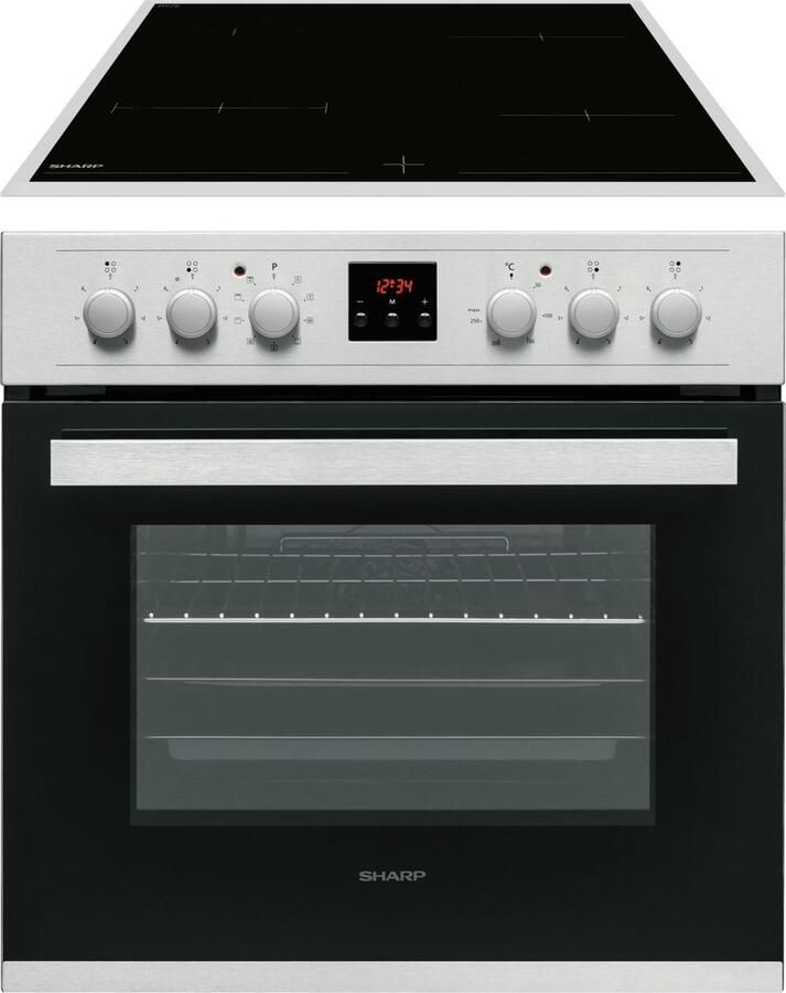 Sharp K-62D19IM0-EU – Inbouw Oven + Inductiekookplaat – 60 cm – Hetenset – RVS Zwart