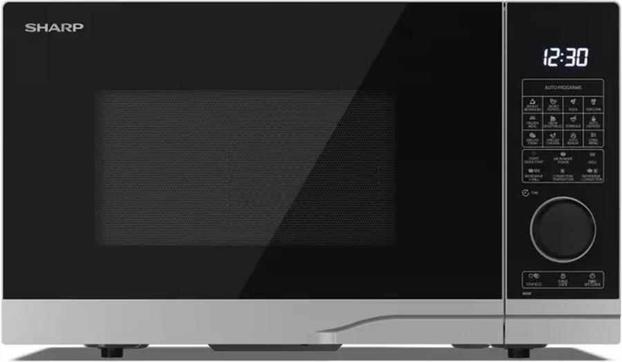 Sharp YCPC284AES Combi magnetron 28 liter vrijstaand tiptoets + draaiknop bediening zilver