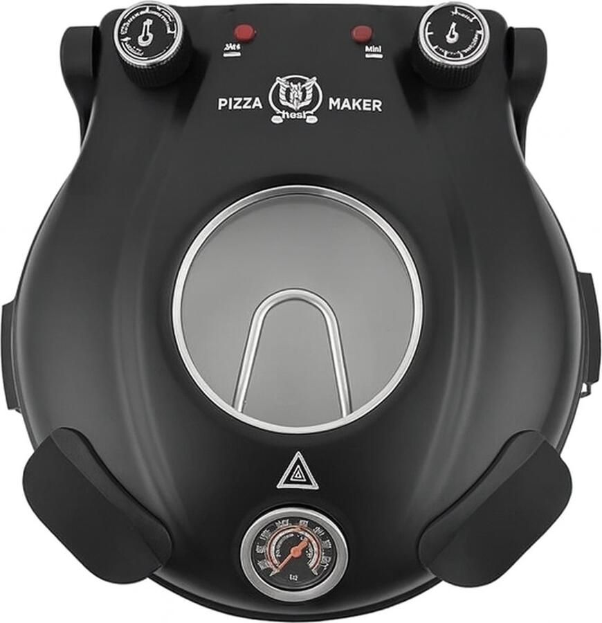 ShaSha Elektrische pizza oven Vlambestendige steenplaat 1200 W 31 cm Elektrische Stenen Pizzaoven Regelbare Thermostaat Campings en Caravans Thuis pizza maken Zwart