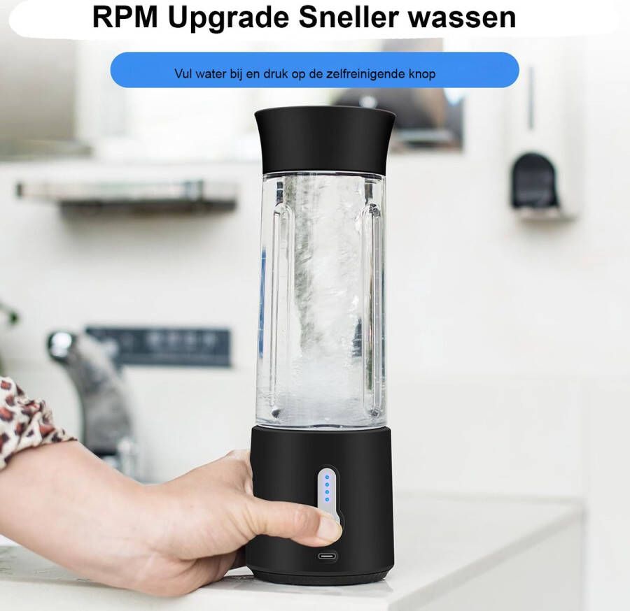 ShopHaven Draagbare Blender van Persoonlijke Grootte Krachtige Motor Compact Design Inclusief Oplaadkabel - Foto 2