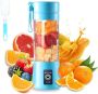 ShopHaven USB Elektrische Sapcentrifuge Mixer Draagbare Blenderbeker Mini Blender Draagbare Blender voor Shakes en Smoothies 380 ml Sap Zes Messen Geweldig voor Mengen (Blauw) - Thumbnail 2