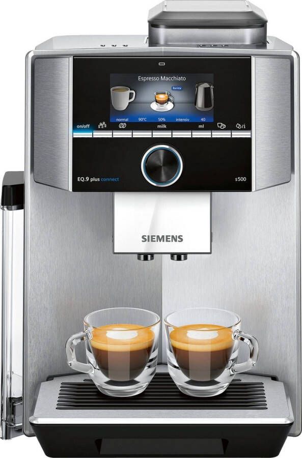 SIEMENS Volautomatisch koffiezetapparaat EQ.9 plus connect s500 TI9558X1DE extra geruisloos automatische reiniging tot 10 individuele profielen