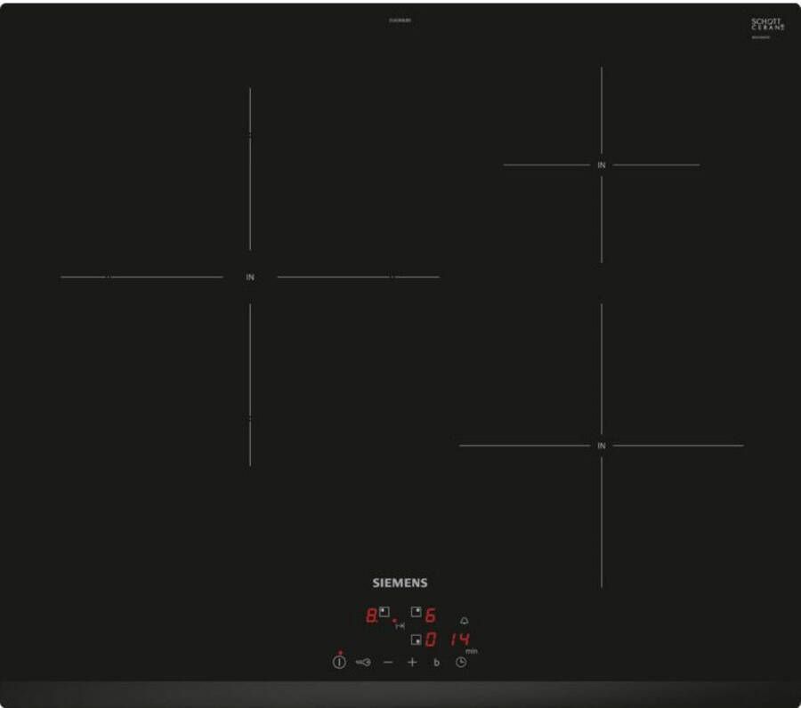 Siemens EU63KBJB5E 60 cm 4600 W Inductiekookplaat 2 Fase