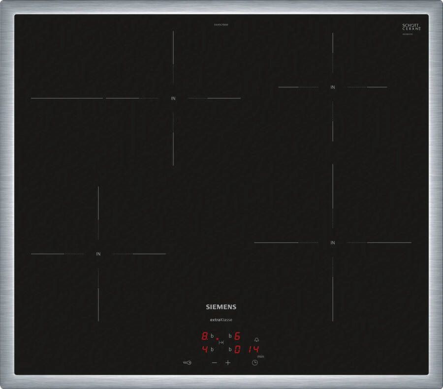 Siemens iQ300 EI645CFB6M kookplaat Zwart Ingebouwd 60 cm Inductiekookplaat zones 4 zone(s)